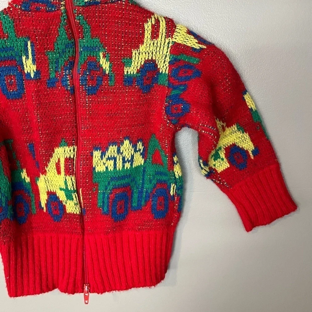 Oshkosh B’gosh x Vintage Made in USA Cars Trucks Knit Hooded Sweater